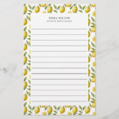 Citrus Lemon Limon Lined Briefpapier (Vorderseite)