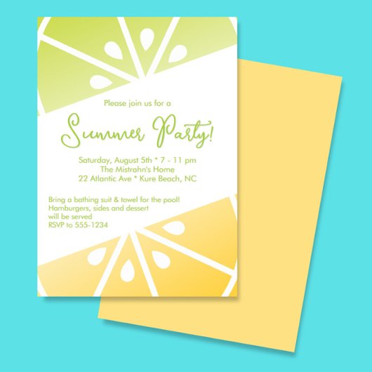 Citrus Lemon Limon Summer Party Einladung