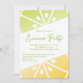 Citrus Lemon Limon Summer Party Einladung (Vorderseite)