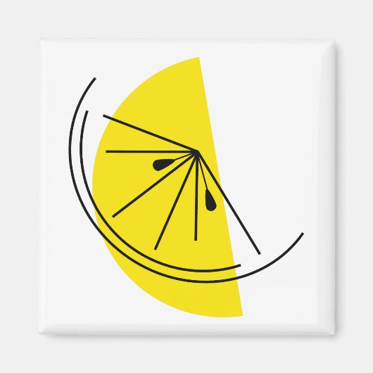 Citrus Lemon Magnetquadrat Magnet (Vorne)