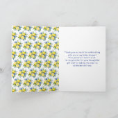 Citrus Lemon Mediterrane Babydusche Dankeskarte (Innenseite)