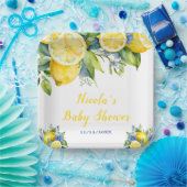 Citrus Lemon Mediterrane Babydusche Pappteller (Party)