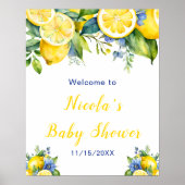 Citrus Lemon Mediterrane Babydusche Poster (Vorne)