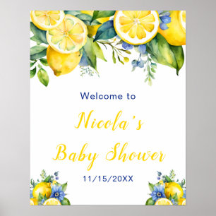 Citrus Lemon Mediterrane Babydusche Poster