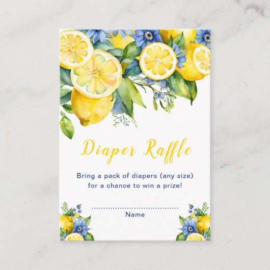Citrus Lemon Mediterranean Baby Show Diaper Raffle Begleitkarte (Vorderseite)