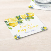 Citrus Lemon Mediterranean Baby Showe Rechteckiger Pappuntersetzer (angewinkelt)