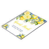 Citrus Lemon Mediterranean Baby Shower Guest Book Notizblock (Linke Seite)