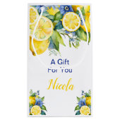 Citrus Lemon Mediterranean Bridal Shower Kleine Geschenktüte (Rückseite)