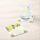 Citrus Lemon Mediterranes Brautparty Rechteckiger Pappuntersetzer (Vor Ort)