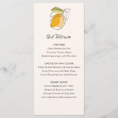 Citrus Lemon Modern Line Zeichnend Hochzeitsmenü Menükarte (Vorderseite)
