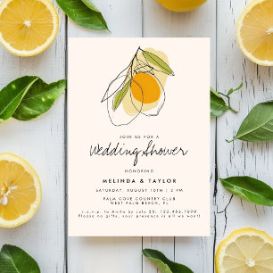Citrus Lemon Moderner Minimalistischer Polterabend Einladung