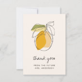 Citrus Lemon Modernes botanisches Brautparty Foto Dankeskarte (Vorderseite)
