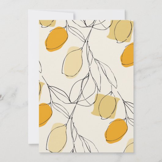 Citrus Lemon Modernes Minimalistisches Brautparty Einladung (Rückseite)