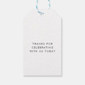 Citrus Lemon Modernes Minimalistisches Brautparty Geschenkanhänger (Rückseite)