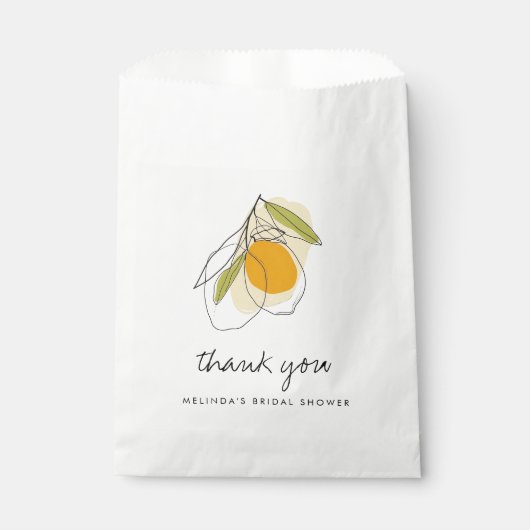 Citrus Lemon Modernes Minimalistisches Brautparty Geschenktütchen (Vorderseite)