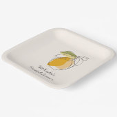 Citrus Lemon Modernes Minimalistisches Brautparty Pappteller (Gewinkelt)