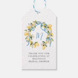 Citrus Lemon Monogram Brautparty Geschenkanhänger