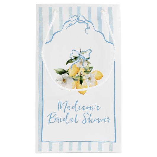 Citrus Lemon Monogram Brautparty Kleine Geschenktüte (Rückseite)