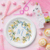 Citrus Lemon Monogram Brautparty Pappteller (Party)