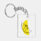 Citrus Lemon Monogram, doppelseitig Schlüsselanhänger (Vorderseite links)