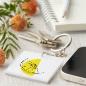 Citrus Lemon Monogram, doppelseitig Schlüsselanhänger (Vorderseite rechts)