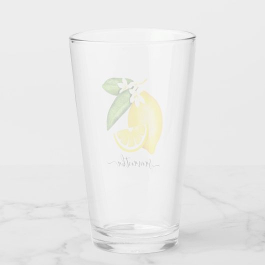 Citrus Lemon Monogram Glas (Rückseite)