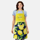 Citrus Lemon Monogram Navy Blue Schürze (Getragen)