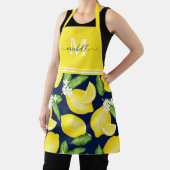 Citrus Lemon Monogram Navy Blue Schürze (InSitu)
