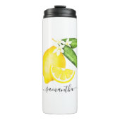 Citrus Lemon Monogram Thermosbecher (Vorderseite)