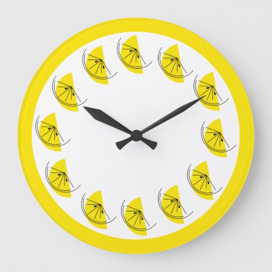 Citrus Lemon Multi clock rund Große Wanduhr (Vorderseite)