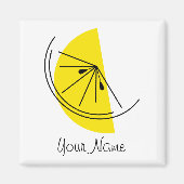 Citrus Lemon Name Magnetquadrat Magnet (Vorne)