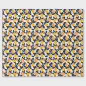 Citrus Lemon Orange Abstrakt Moderne Muster Geschenkpapier (Flach)
