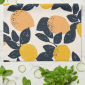 Citrus Lemon Orange Abstrakt Moderne Muster Geschirrtuch (Gefaltet)