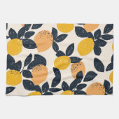 Citrus Lemon Orange Abstrakt Moderne Muster Geschirrtuch (Horizontal)