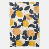 Citrus Lemon Orange Abstrakt Moderne Muster Geschirrtuch (Vertikal)