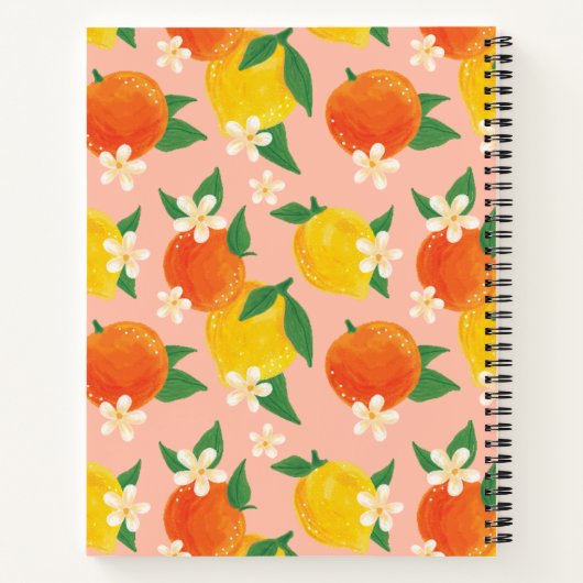 Citrus Lemon Orange Large Notebook Notizblock (Rückseite)