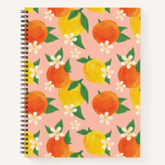Citrus Lemon Orange Large Notebook Notizblock (Vorderseite)