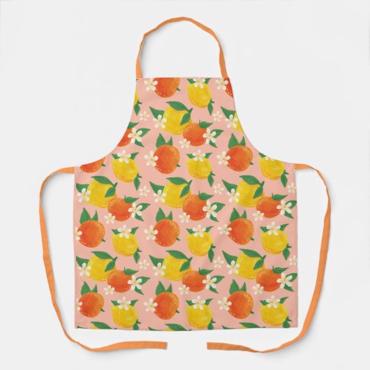 Citrus Lemon Orange Medium Apron Schürze (Vorderseite)