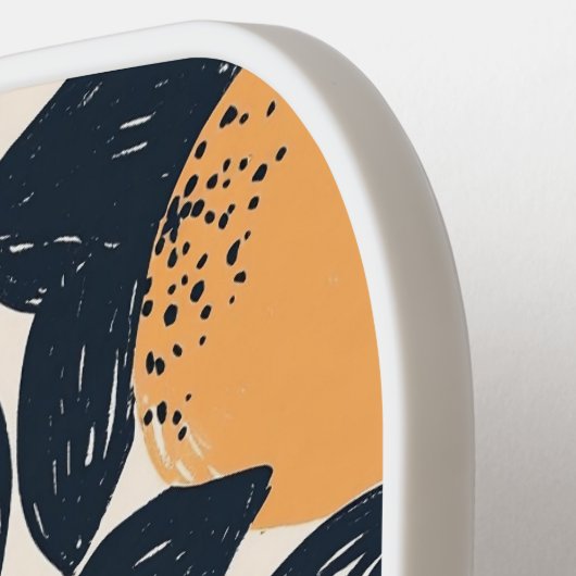 Citrus Lemon Orange Modernes Illustrationsmuster Pickleball Schläger (Linke Seite)