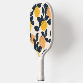 Citrus Lemon Orange Modernes Illustrationsmuster Pickleball Schläger (Links)