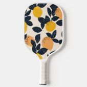 Citrus Lemon Orange Modernes Illustrationsmuster Pickleball Schläger (Rückseite)
