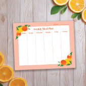 Citrus Lemon Orange Weekly Meal Plan Notepad Notizblock