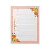 Citrus Lemon Orange Weekly Meal Plan Notepad Notizblock (Rotiert)
