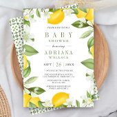 Citrus Lemon Orchard Botanical Summer Baby Dusche Einladung
