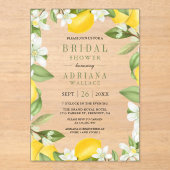 Citrus Lemon Orchard Bridal Shower Acryleinladungen (Vorderseite)