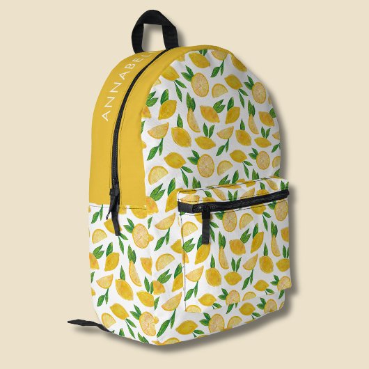 Citrus Lemon pattern Bedruckter Rucksack
