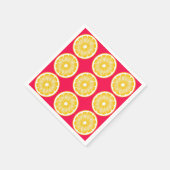 Citrus Lemon Slice Hot Pink & Yellow Serviette (Ecke)