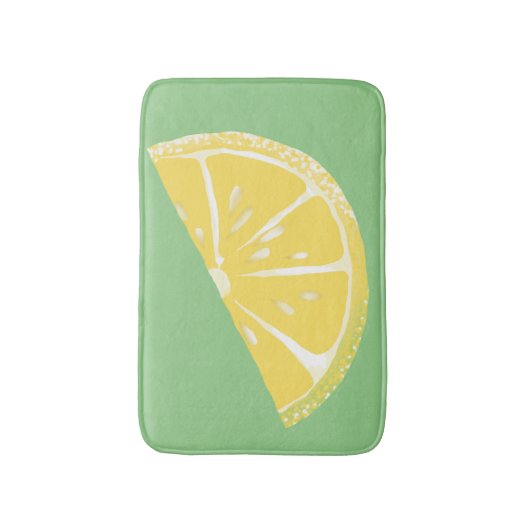Citrus Lemon Slice Wedge Art Badematte (Vorderseite Vertikal)