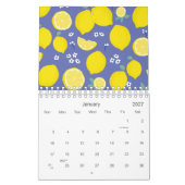 Citrus Lemon Slices Lila Pattern 2026 Kalender (Jan 2027)