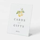 Citrus Lemon Summer Wedding Pedestal Sign Sockelschild (Vorderseite)